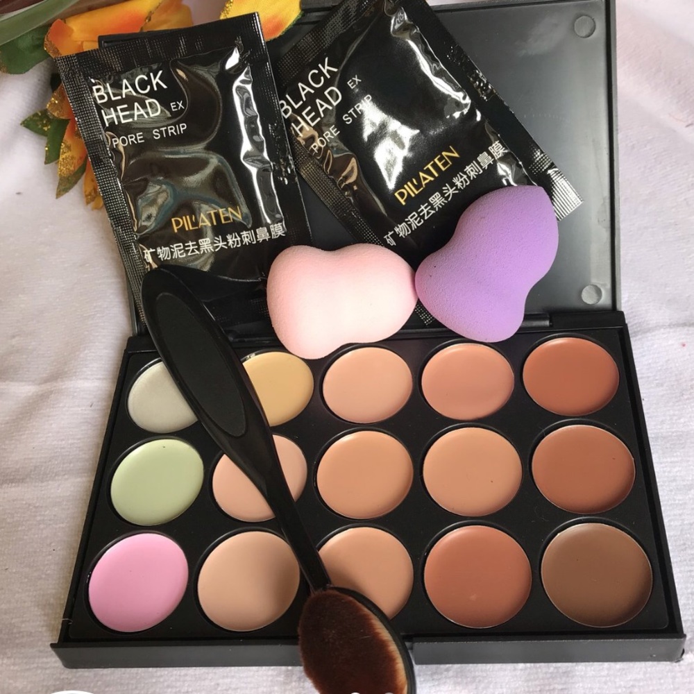 Bundle Colors Makeup Concealer Palette Brushes Set